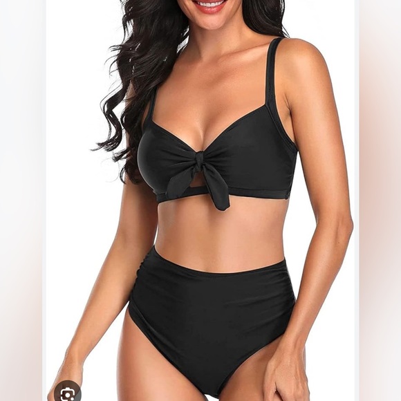 SHEIN Black High Waisted Two Piece Swimsuit - Picture 5 of 5
